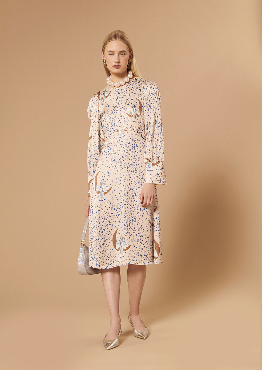 Rana бежевое платье с принтом Rana бежевое платье с принтом