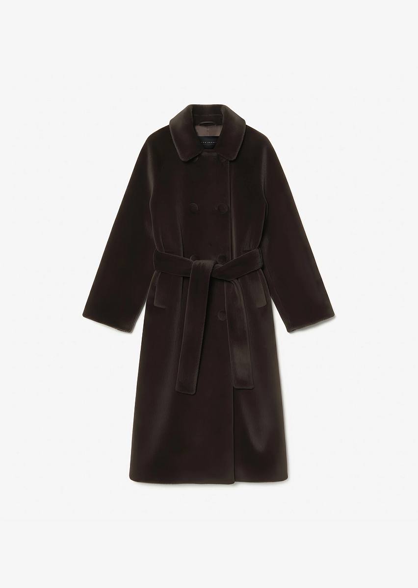 Michelle шуба из искусственного меха в шоколадном цвете