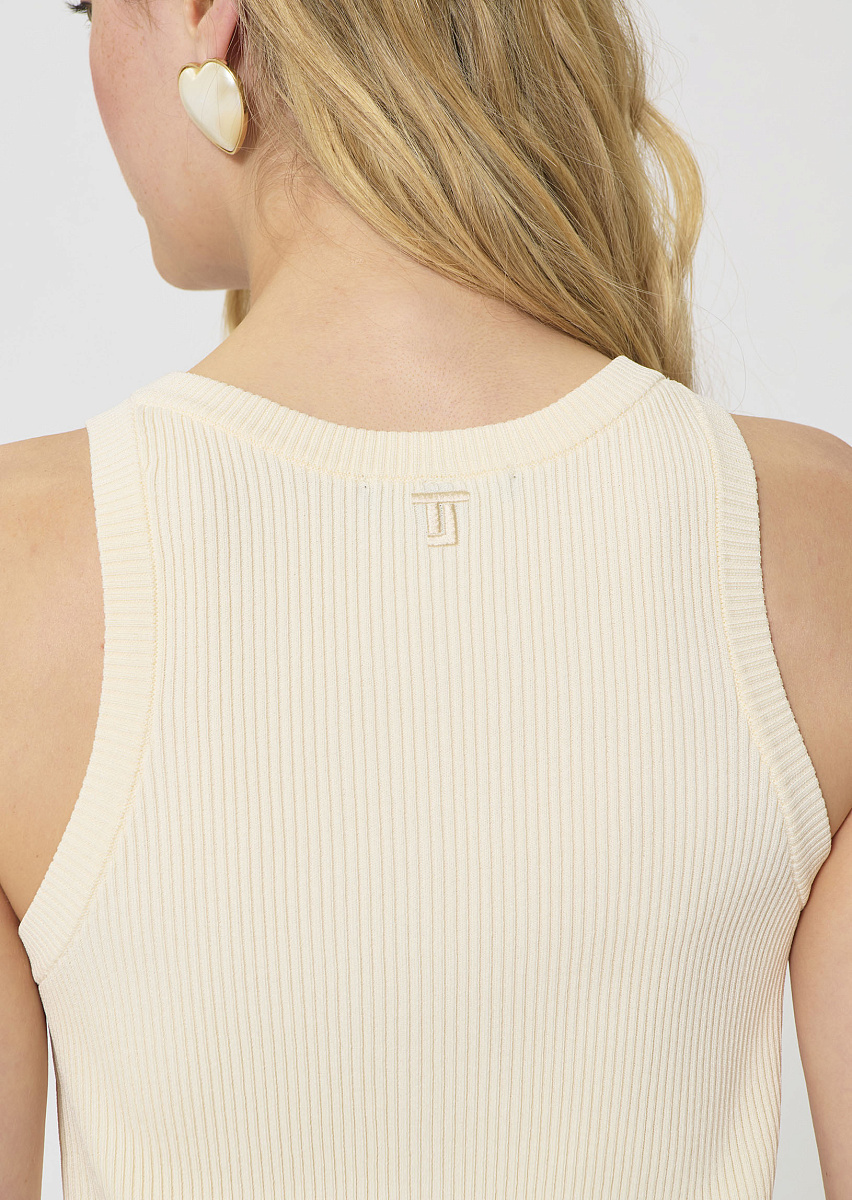 Trish топ из трикотажа в рубчик в цвете экрю