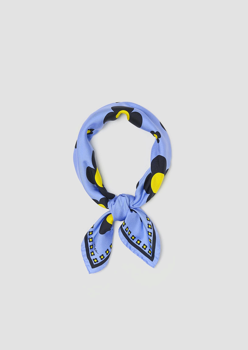 Eve небесно-голубой платок из шелка с принтом