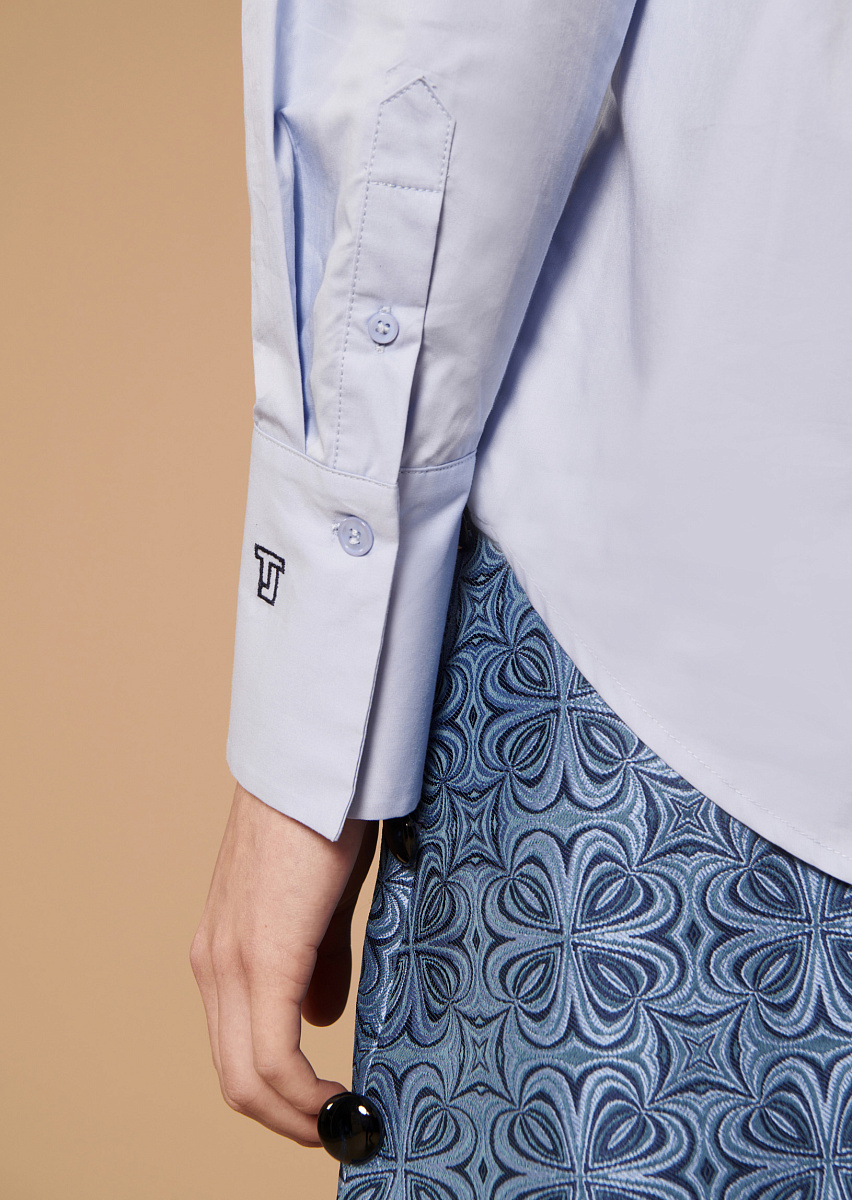 Clarence небесно-голубая блуза из поплина Clarence небесно-голубая блуза из поплина