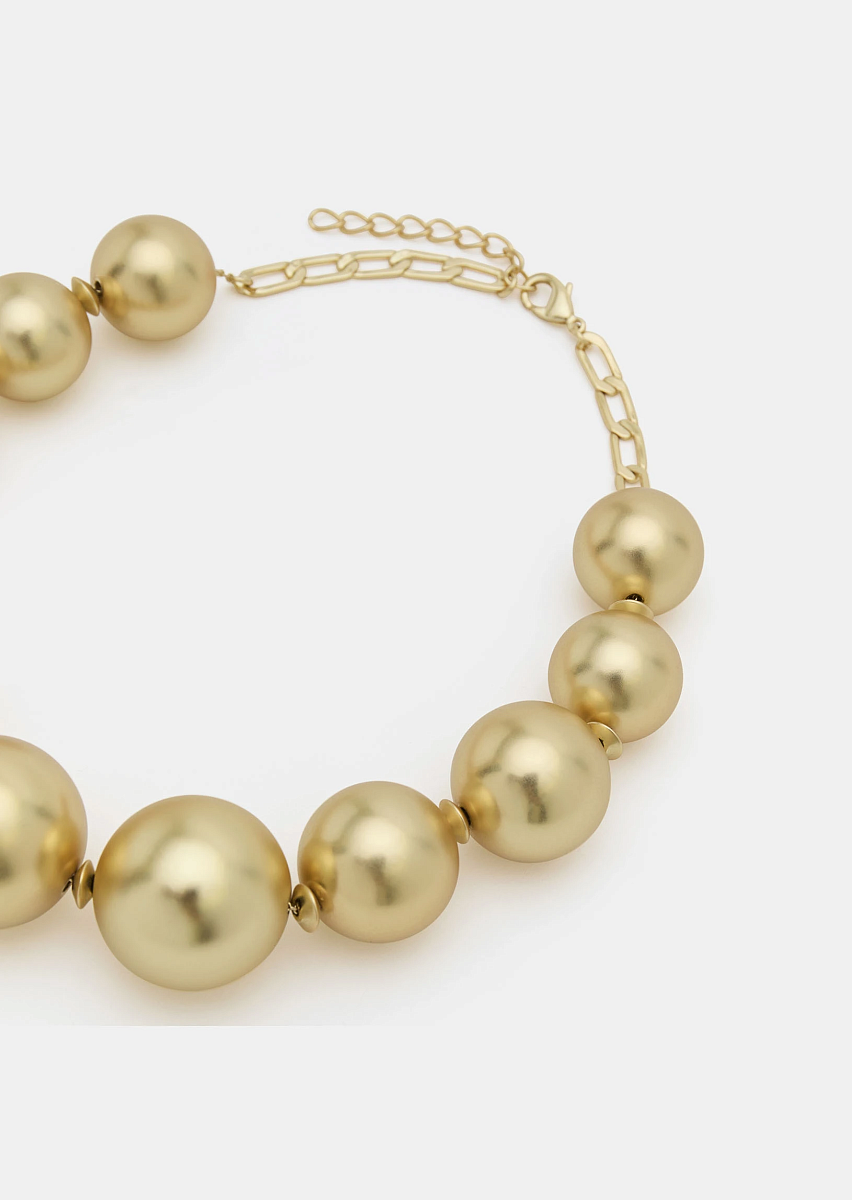 Belladona золотистое колье из крупных бусин Belladona золотистое колье из крупных бусин