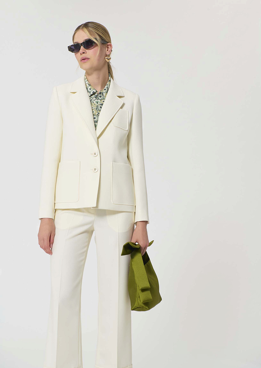 Valy жакет в цвете экрю из ткани с зернистой текстурой