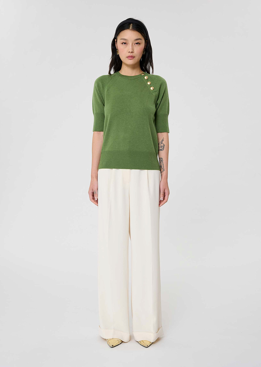 Джемпер из смесовой шерсти в зеленом цвете Джемпер из смесовой шерсти в зеленом цвете