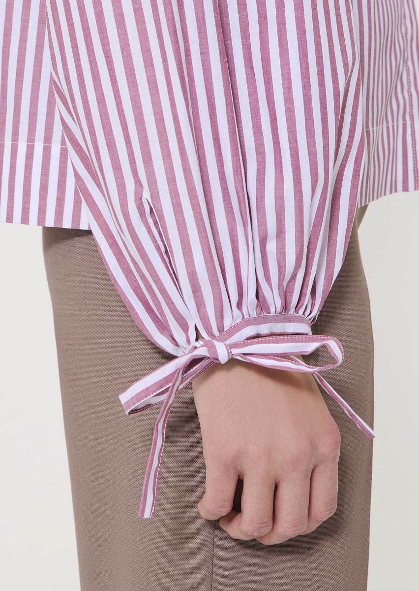 Calyette блуза цвета розового дерева с принтом в полоску