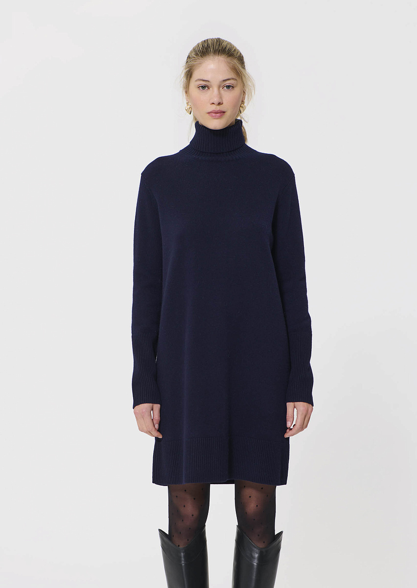 Ralia темно-синее платье из 100% шерсти 