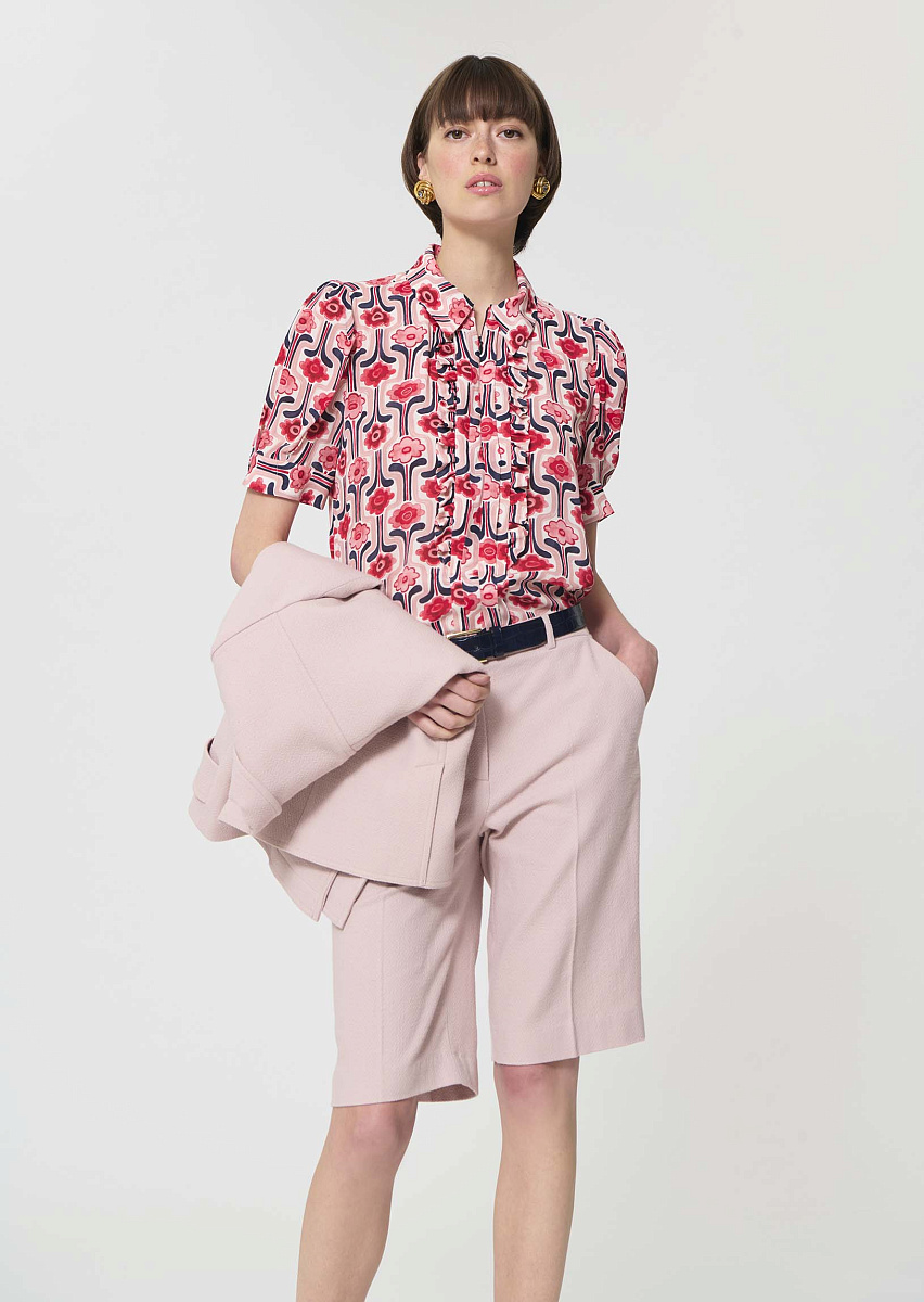 Theodora нежно-розовый топ с ретро-принтом Theodora нежно-розовый топ с ретро-принтом