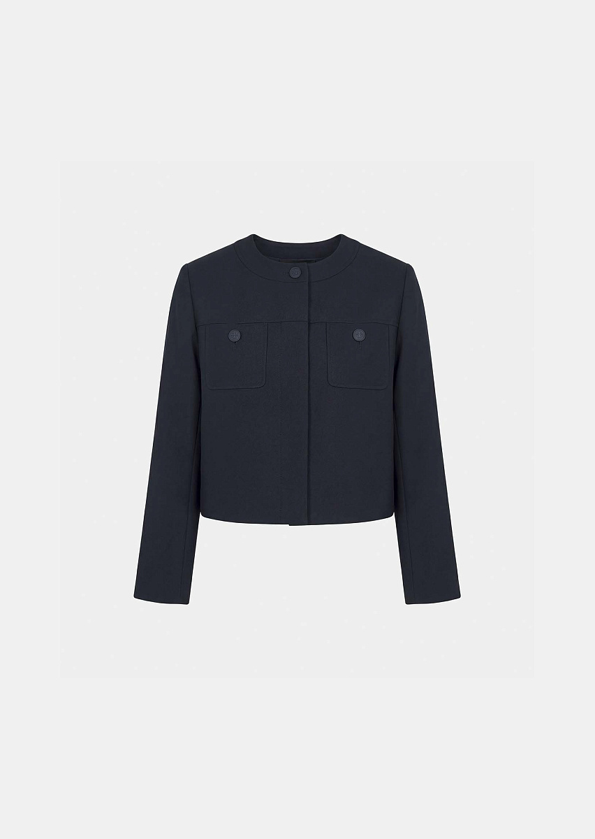 Vina темно-синий жакет из ткани с зернистой текстурой