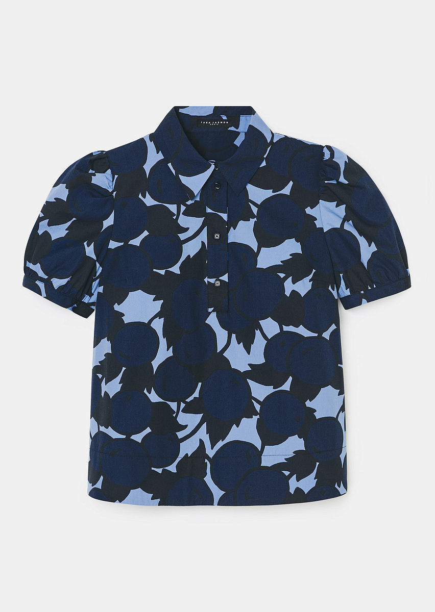 Синий топ Titouan с принтом в виде вишен Синий топ Titouan с принтом в виде вишен