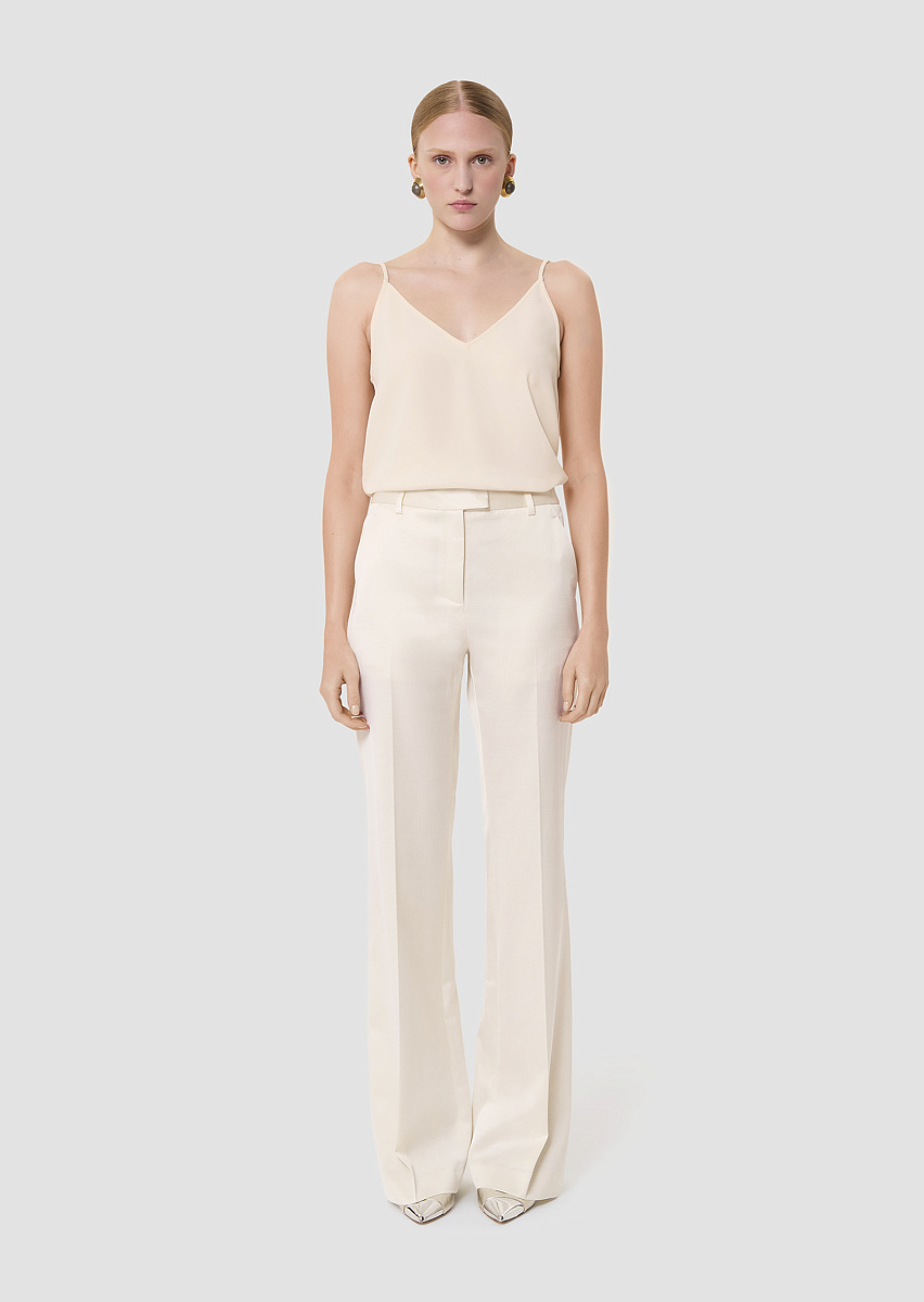 Pitt брюки из мягкого льна в цвете экрю