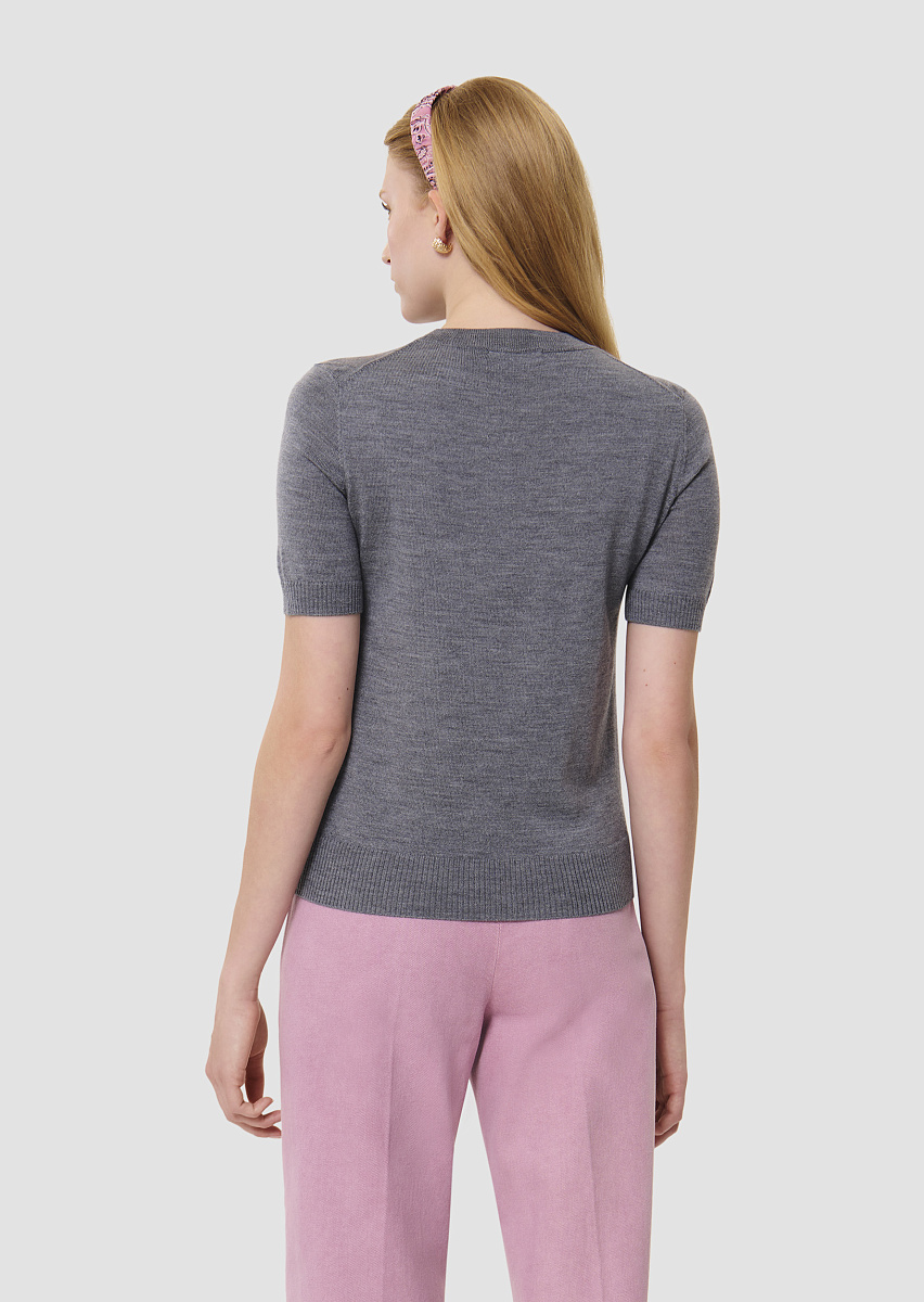 Серый джемпер Pica из шерсти мериноса Серый джемпер Pica из шерсти мериноса