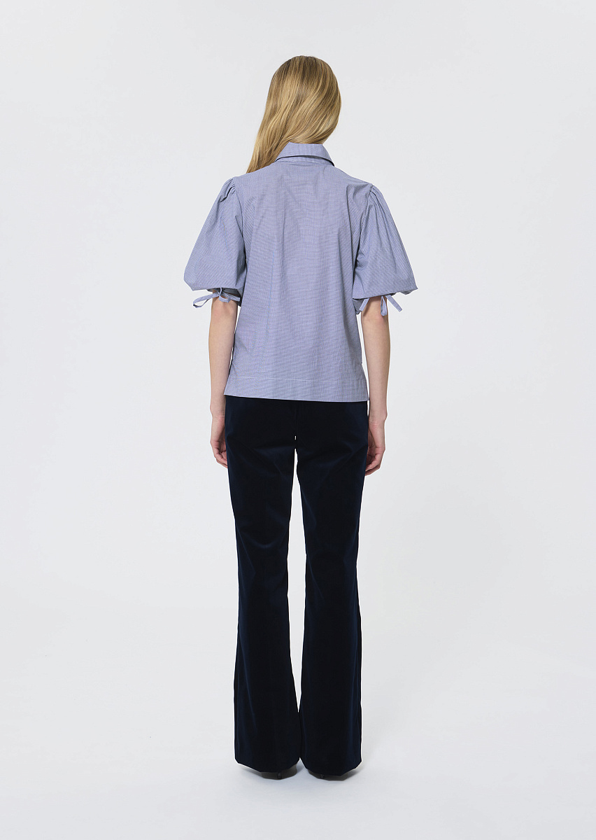 Caly темно-синяя блуза с клетчатым принтом Caly темно-синяя блуза с клетчатым принтом