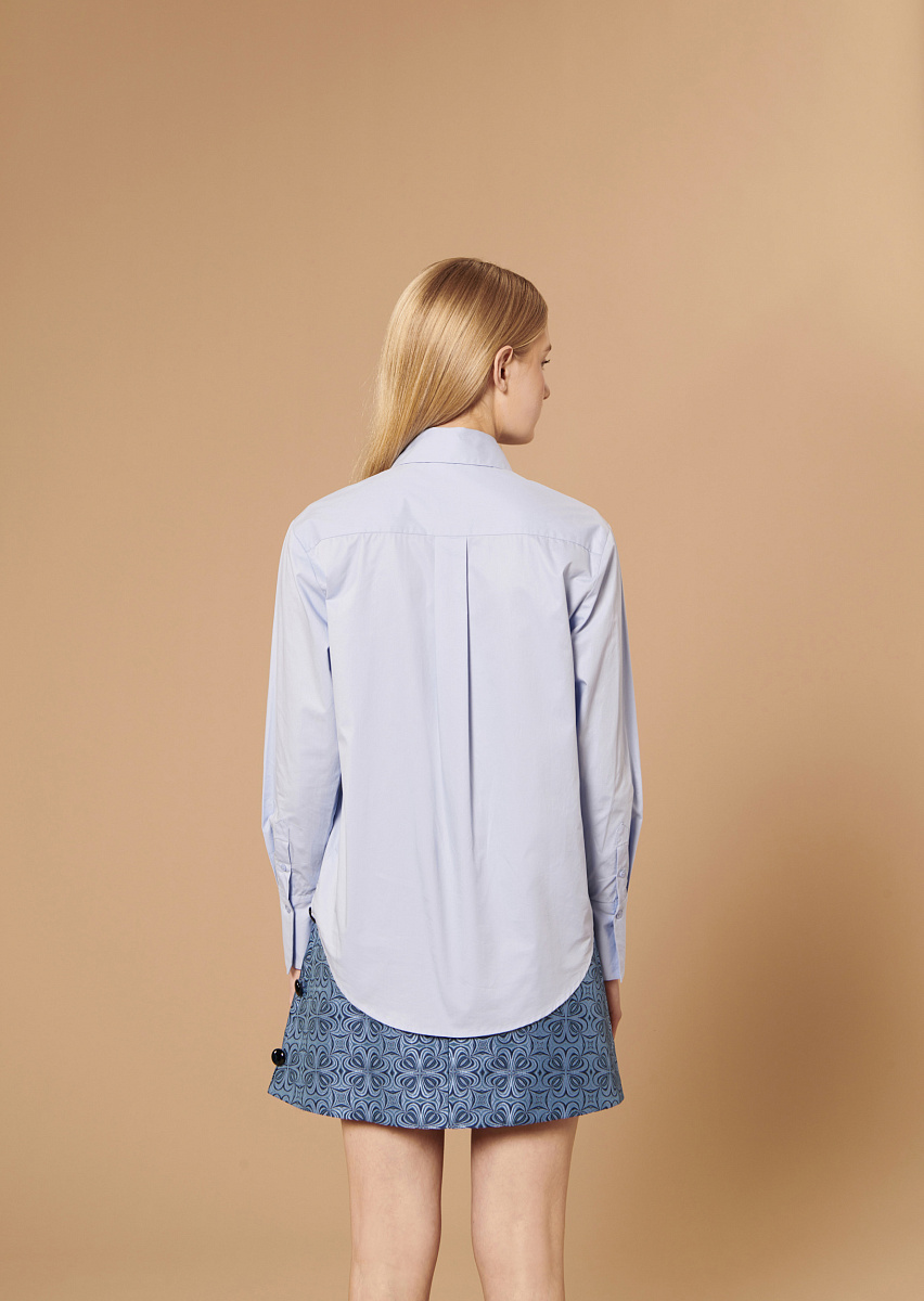 Clarence небесно-голубая блуза из поплина Clarence небесно-голубая блуза из поплина