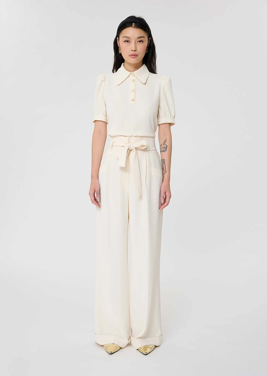 Pia брюки из крепа цвета экрю