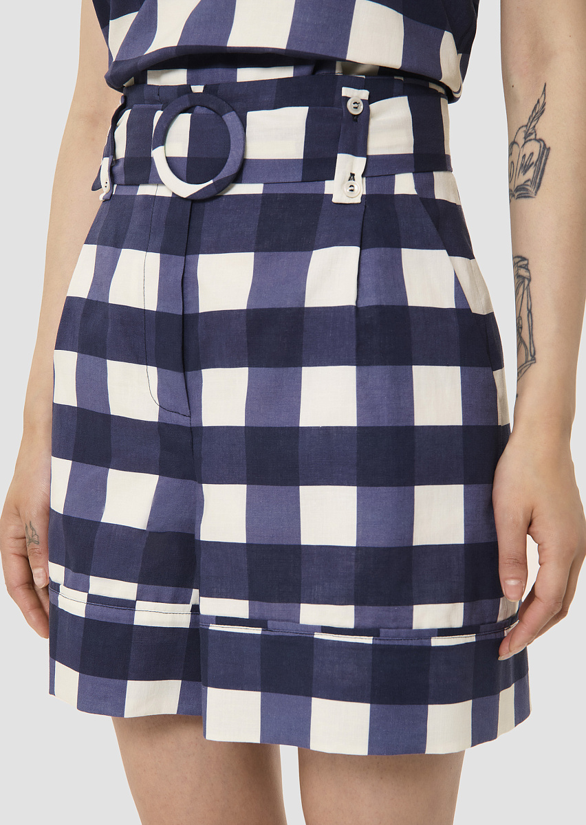 Шорты в темно-синюю клетку виши Shelby