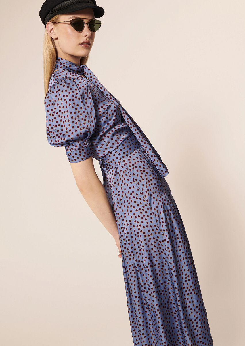 Ranya атласное платье с принтом в горошек