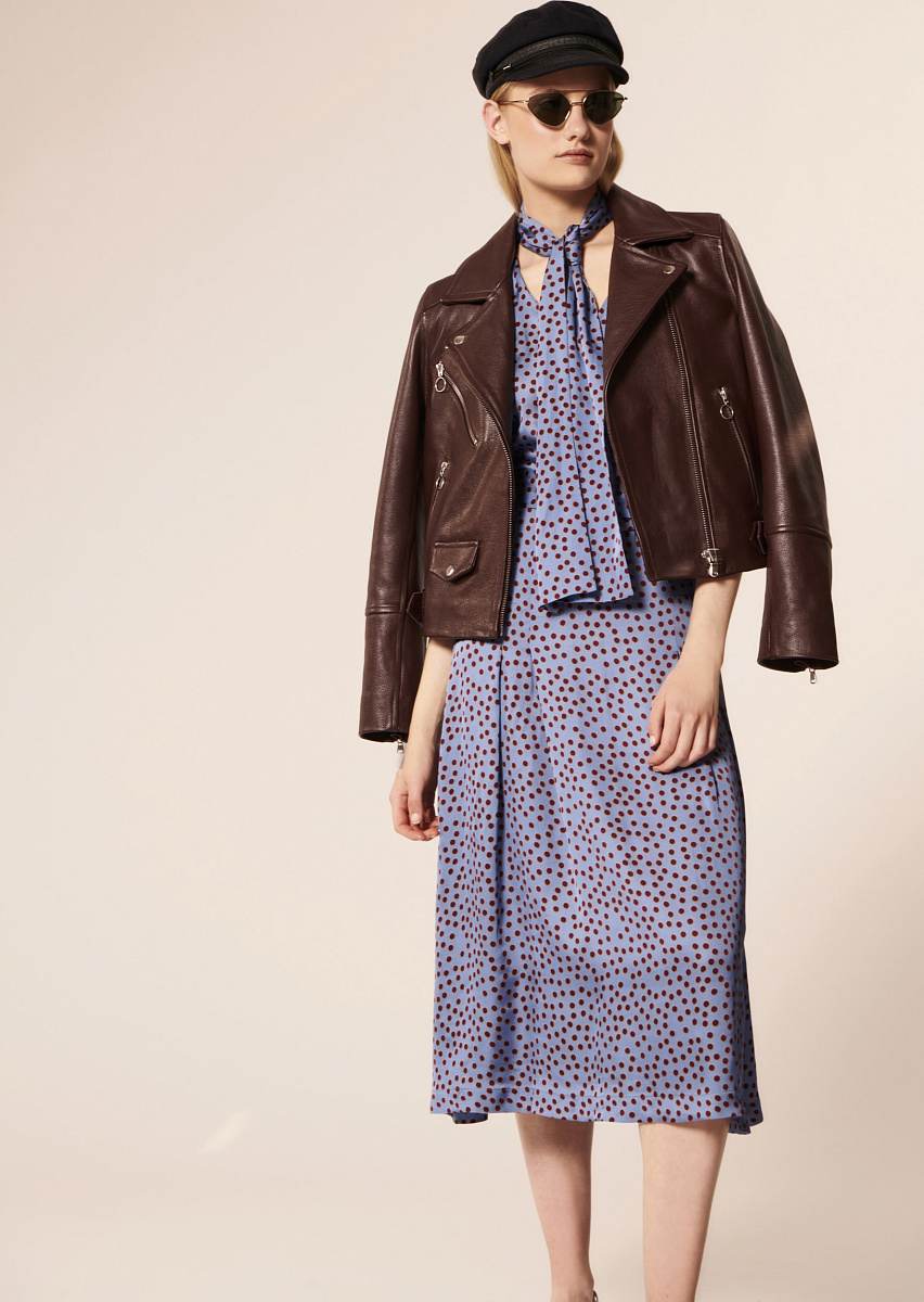 Ranya атласное платье с принтом в горошек