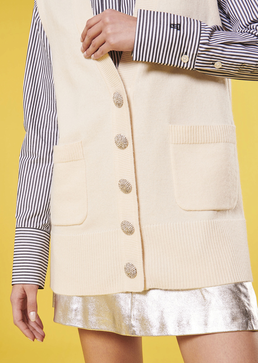 Ginny кардиган в цвете экрю из шерсти альпаки и мериноса Ginny кардиган в цвете экрю из шерсти альпаки и мериноса