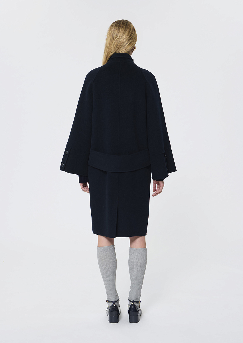 Mocca двустороннее темно-синее пальто